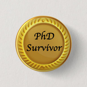 Guld "PhD-överlevande"-bricka Knapp