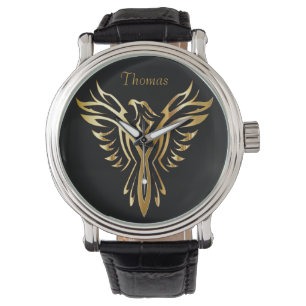 Guld- Phoenix klocka