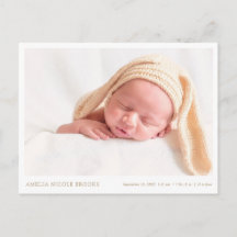 Guld Photo Nyfödd bebis Boy Birth Notice