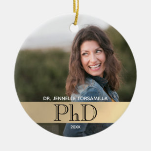 Guld Photo PhD Studenten Julgransprydnad Keramik