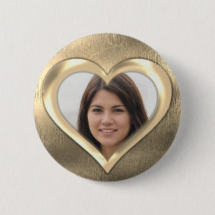 Guld Photo Ram Heart Knapp