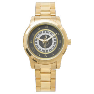 guld piano-muskel armbandsur