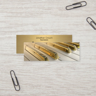 guld piano nycklar instruktör affärskort mini visitkort