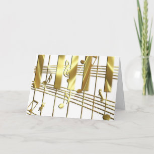 Guld Piano Tangentbord Kort