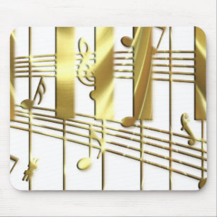 Guld- pianotangentbord musmatta