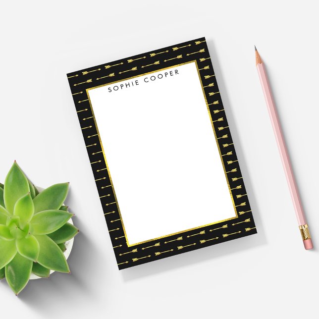 Guld-pilar Personlig Anteckningar Post-it Block (Skapare uppladdad)