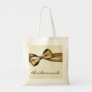 Guld- pilbåge- och damastbröllopmall tygkasse