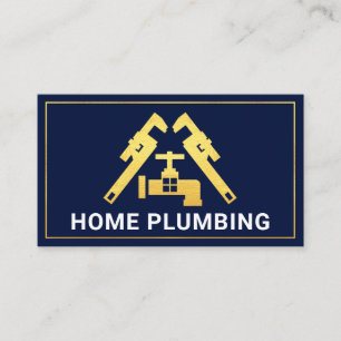 Guld Pipe Wrench Faucet Pluming Visitkort