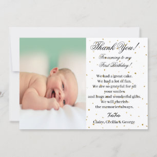 Guld Pisces 1st Birthday & Big Photo Tack Kort