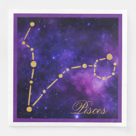 Guld Pisces Constellation on Mörk Galaxy | Pappersservett