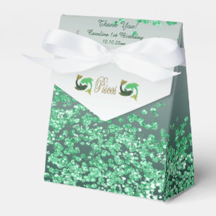 Guld Pisces & Grönt Glitter födelsedag Presentaskar