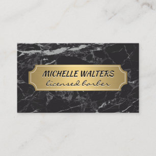 Guld-planerad banderoll Black Marble Visitkort