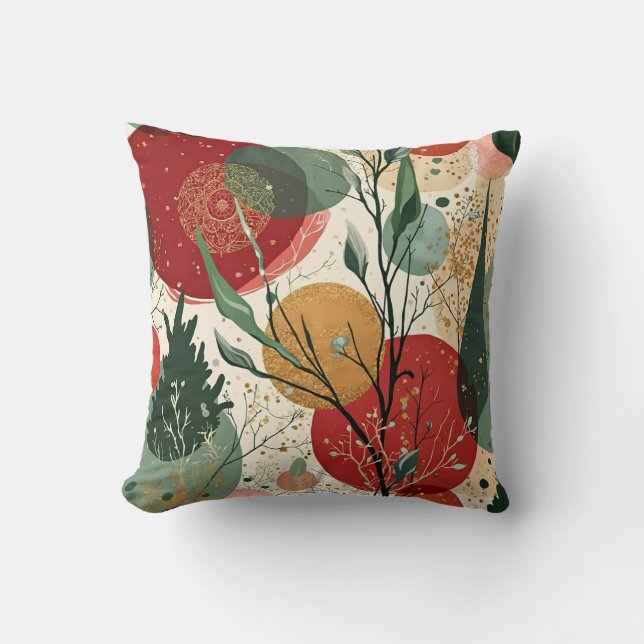 Guld-platterare för vinter/jul-Abstrakt Kudde (Framsida)