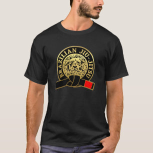 Guld Plattformad brasiliansk Jiu-Jitsu Black Bält Tee