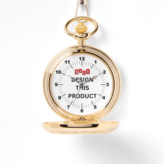 Guld Pocket Watch - Personlig Armbandsur (Framsida)