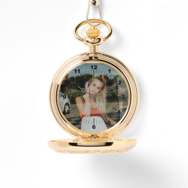Guld Pocket Watch - Personlig Armbandsur (Framsida)