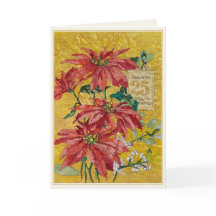 Guld Poinsettia | 25 December Fin konst julkort
