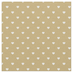 Guld Polka Dot Hearts Tyg