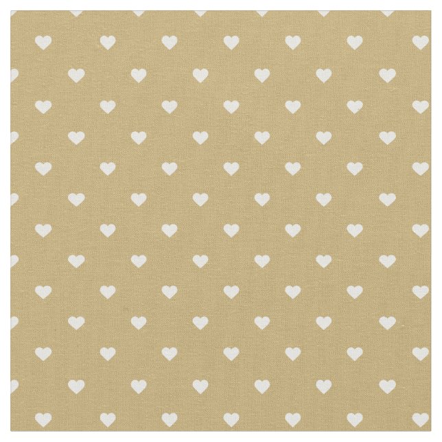 Guld Polka Dot Hearts Tyg (Närbild)