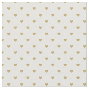 Guld Polka Dot Hearts Tyg