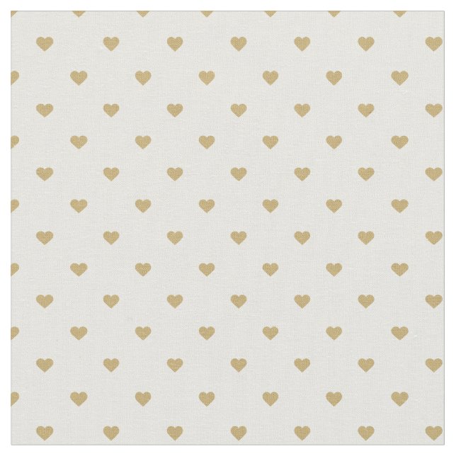 Guld Polka Dot Hearts Tyg (Närbild)