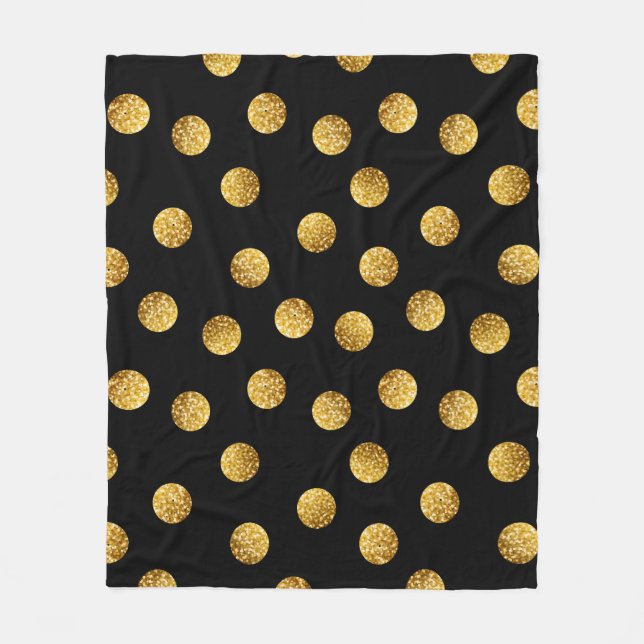 Guld Polka Dot: Sömnlös. Fleecefilt (Framsidan)