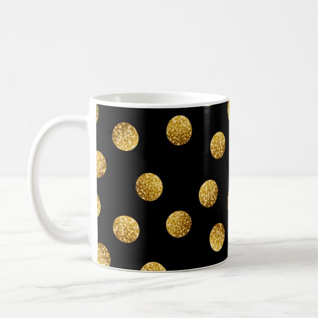 Guld Polka Dot: Sömnlös. Kaffemugg (Vänster)
