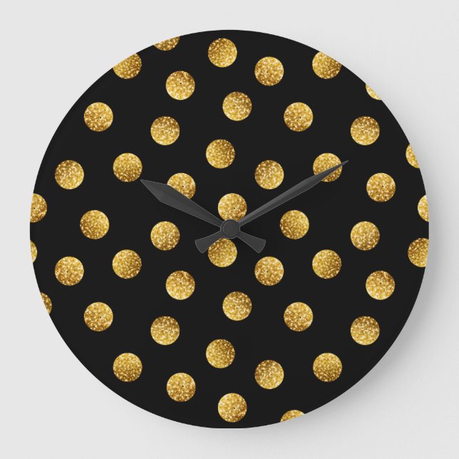 Guld Polka Dot: Sömnlös. Stor Klocka (Framsida)