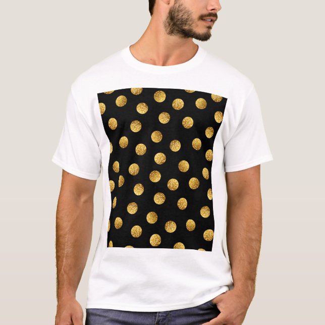 Guld Polka Dot: Sömnlös. T Shirt (Framsida)