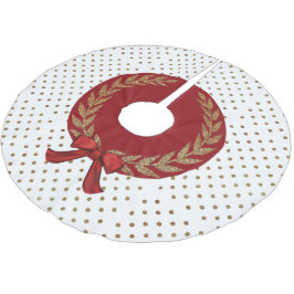 Guld Polka Dot Träd Skirt Julgransmatta Borstad Polyester