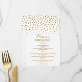 Guld Polka Dot - White & Guld - Bröllop Meny