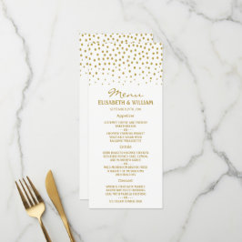 Guld Polka Dot - White & Guld - Bröllop Meny