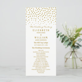 Guld Polka Dot - White & Guld - Bröllopsprogrammet Program