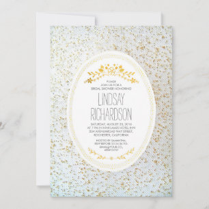 Guld Polka dots Blommigt White Möhippa Inbjudningar