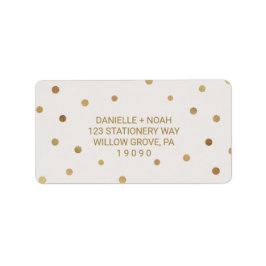 Guld Polka dots Bröllop Adressetikett