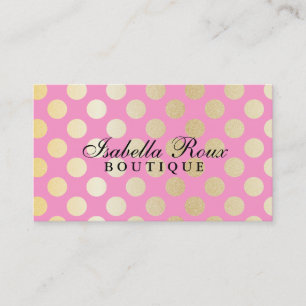 Guld- polka dots för Faux med rosor Visitkort
