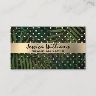 Guld Polka dots Geometric Handflatan Löv Visitkort