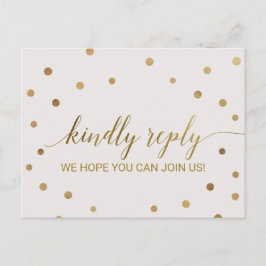 Guld Polka dots Menu Choy OSA Postcard Inbjudan Vykort