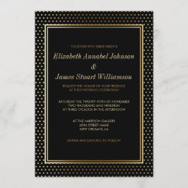 Guld Polka dots på Svarta havet | BRÖLLOP FIRANDE Inbjudningar