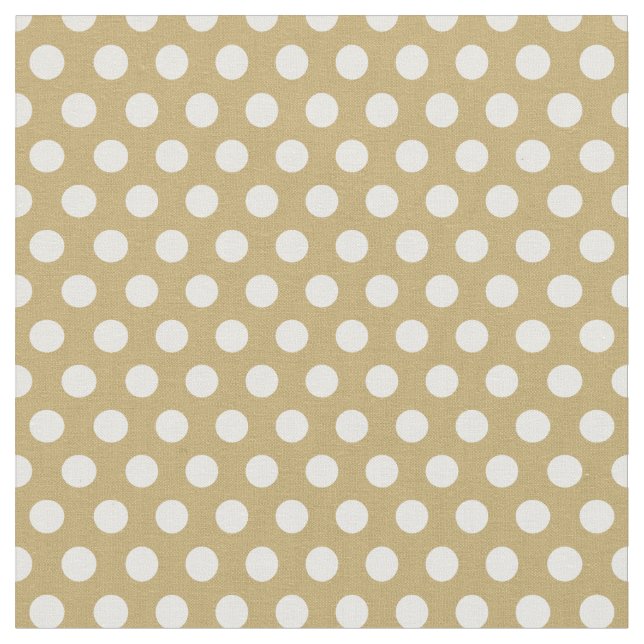 Guld Polka dots Tyg (Närbild)