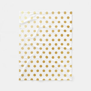 Guld- polka dotsmönster fleecefilt