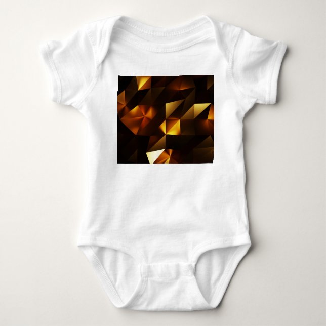 Guld Polygon: Återgivning av 3D-Abstrakt T Shirt (Framsida)