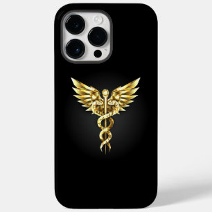 Guld Polygonal Symbol Caduceus