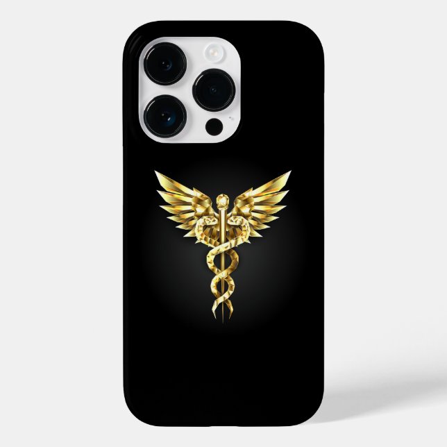 Guld polygonal symbol Caduceus (Baksida)