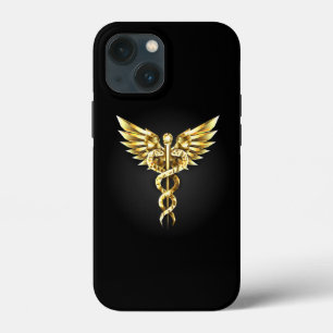 Guld Polygonal Symbol Caduceus