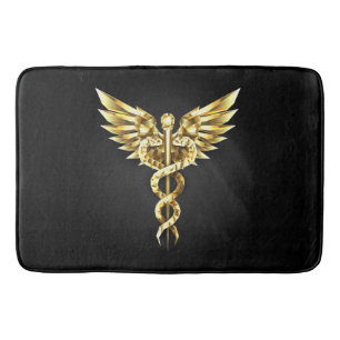 Guld Polygonal Symbol Caduceus Badrumsmatta