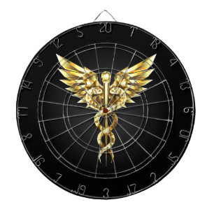 Guld Polygonal Symbol Caduceus Darttavla