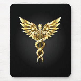 Guld Polygonal Symbol Caduceus Musmatta