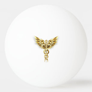 Guld Polygonal Symbol Caduceus Pingisboll