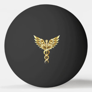 Guld Polygonal Symbol Caduceus Pingisboll